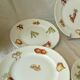 6 dessert plate in faience decor legumes 4 seasons moulin des loups n°1