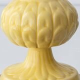 Lampe de table en céramique jaune espagnole, années 1960, abat-jour Liberty London rétro neuf