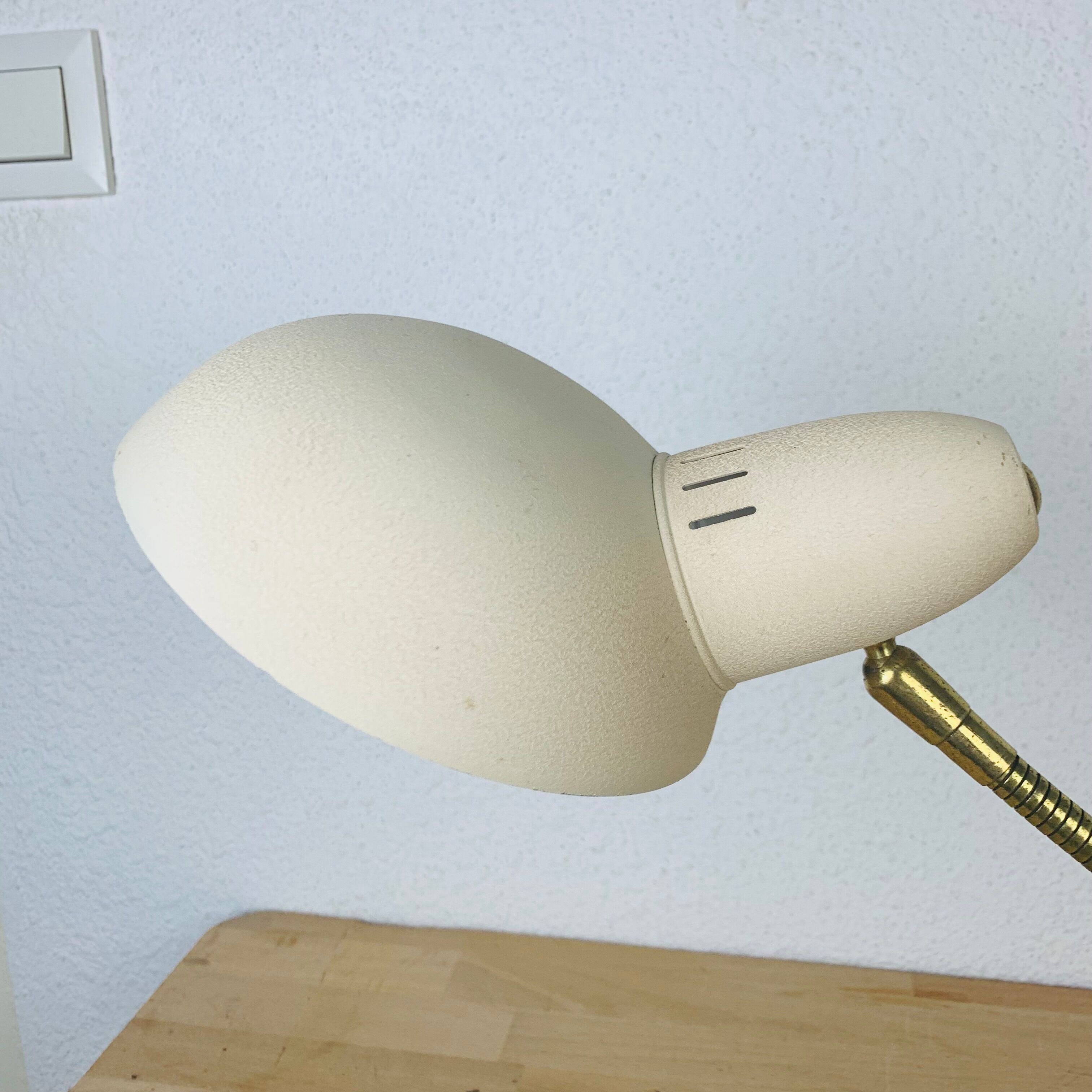 Pair of metal and brass lamps 50s Jean Boris Lacroix