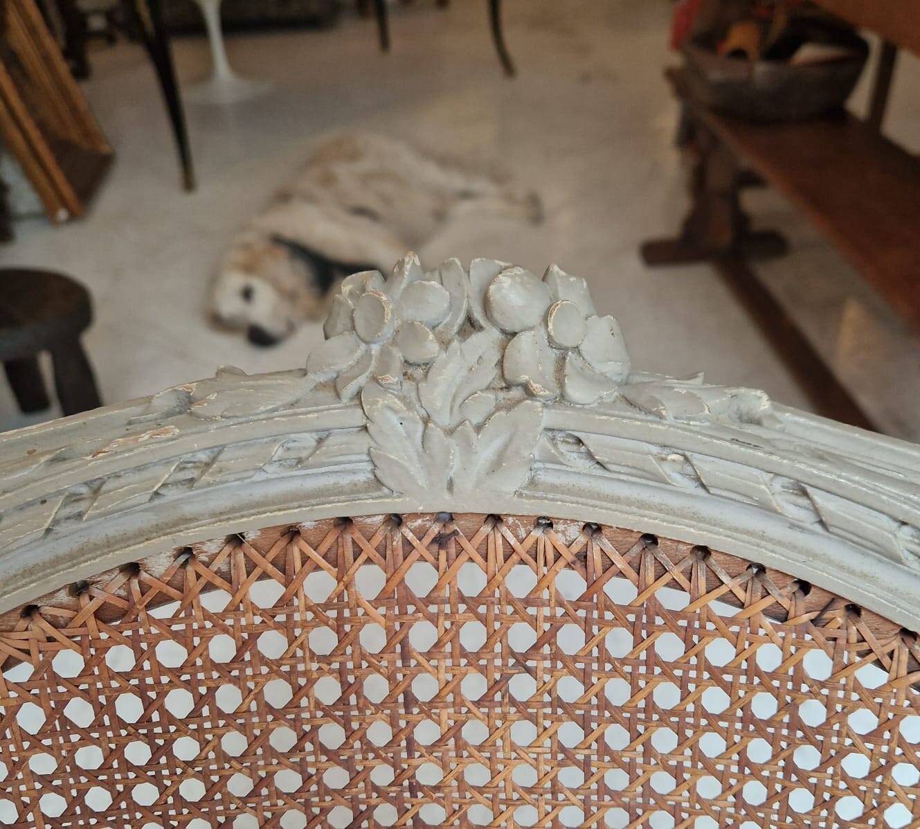 Louis XVI style caned shepherdess