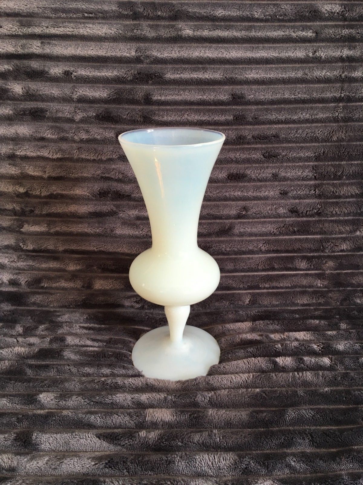 Glass design vase in matte opalescent white glass
