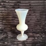 Glass design vase in matte opalescent white glass