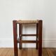 Vintage straw wood stool