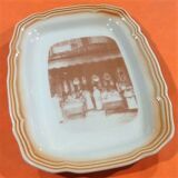 Polylobed serving dish rectangular in ceramic shape Décor 1900s