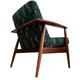 Ensemble de fauteuils vintage par Juliszu Kędziorek en jacquard vert, 1960