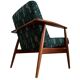 Set of Midcentury Armchairs, by Juliszu Kędziorek in Green Jacquard, 1960s