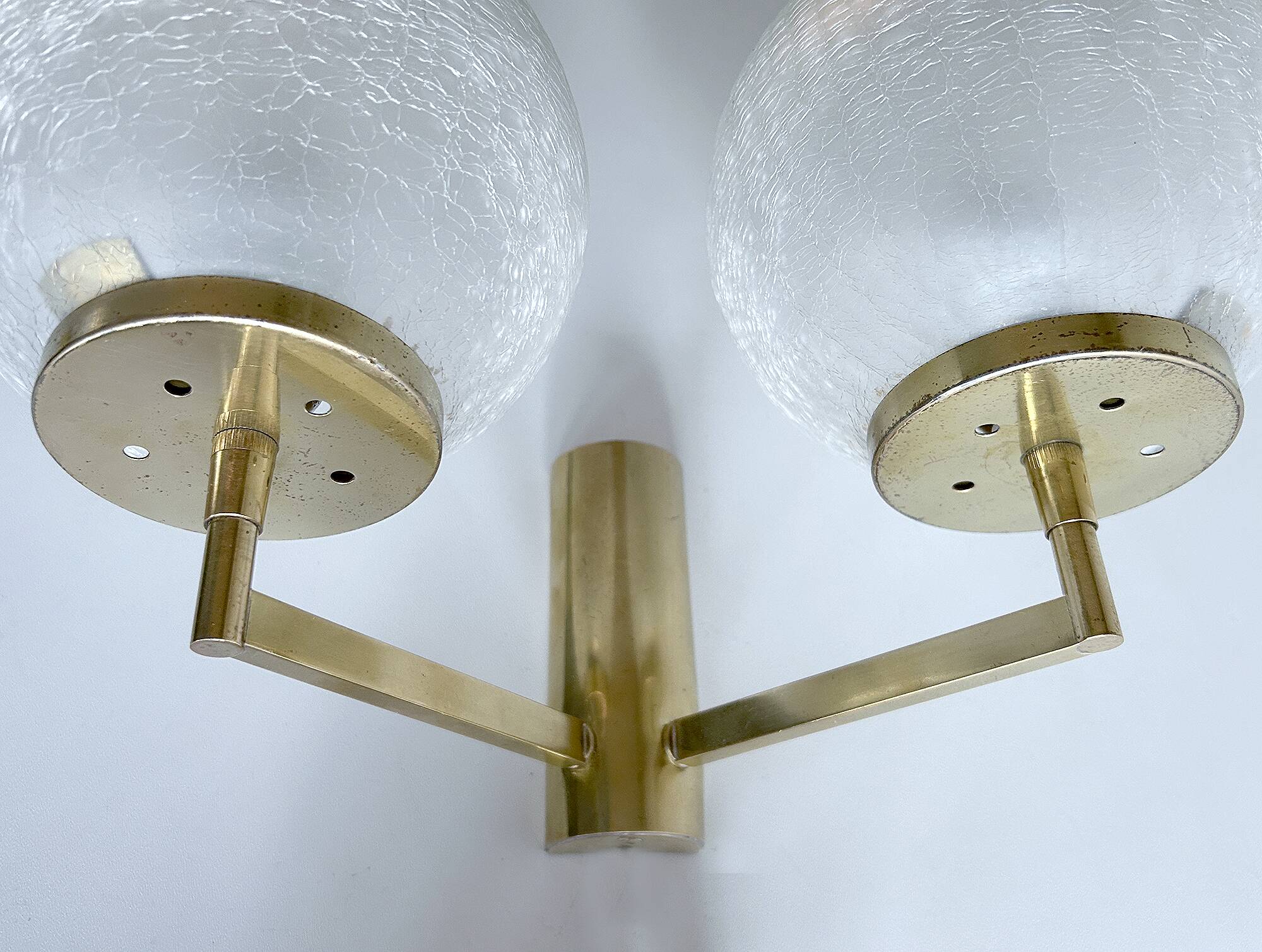 Pair Vintage Bubble Glass Wall Lights