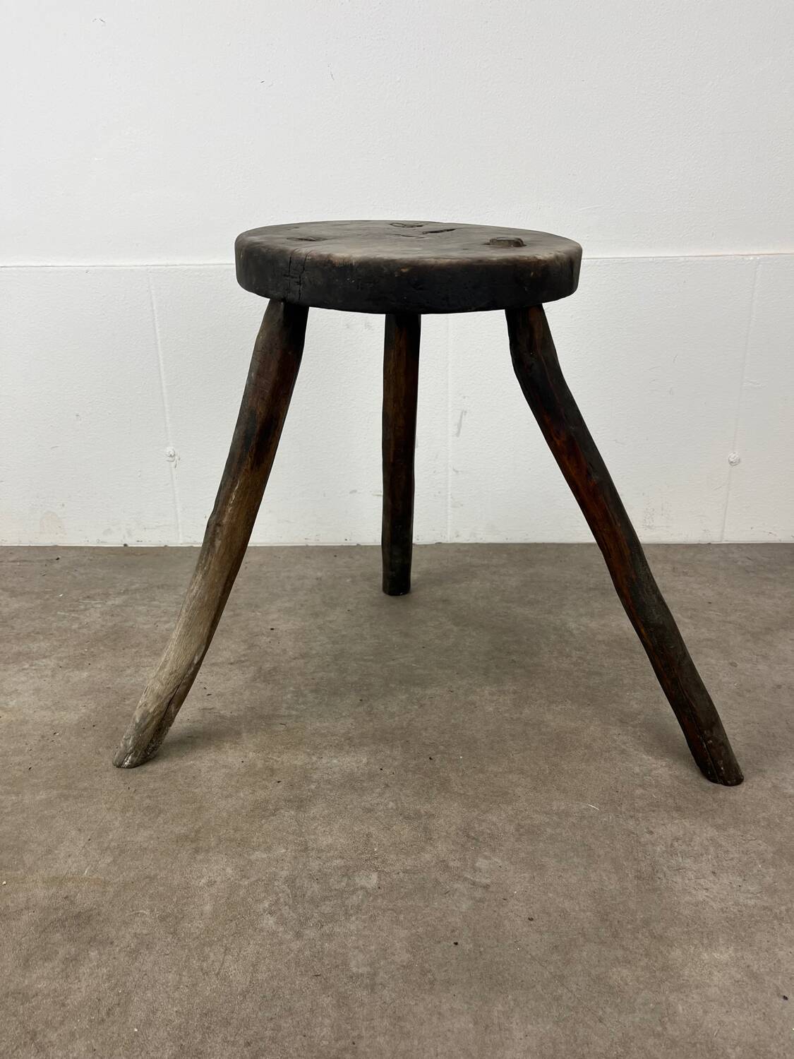3 primitive stools, folk art
