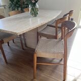 6 chaises de bistrot en teck et corde