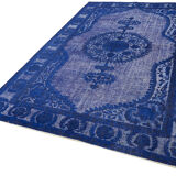 Handmade contemporary oriental  blue carpet 1970s 208 cm x 315 cm