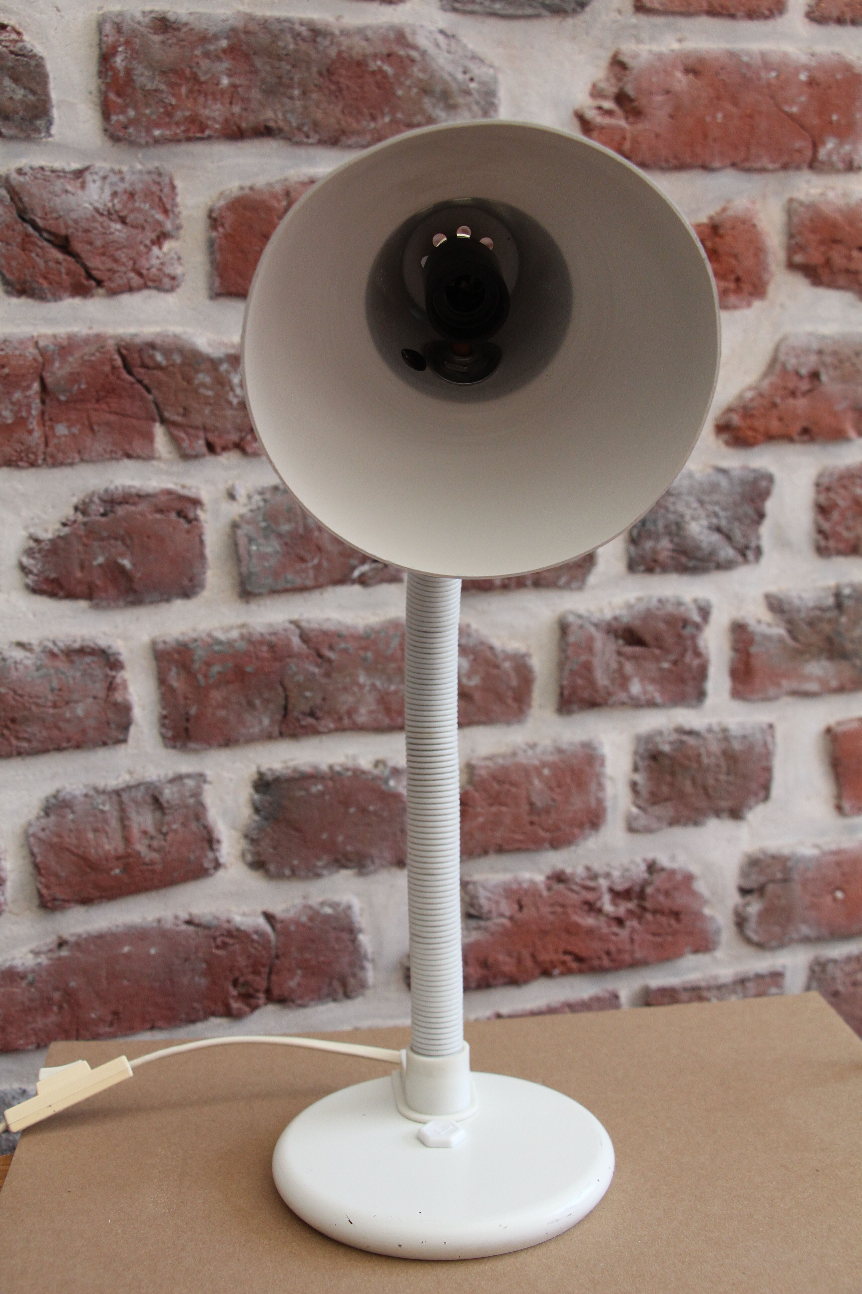 White aluminor desk lamp 80's