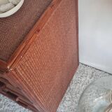 Vintage rattan chest of drawers circa 1960s