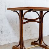 Curved wood bistro table