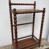 Vintage rectangular turned wooden bedside table