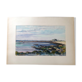 André Duculty (1912-1990) Watercolor on paper "Le Guilvinec" Signed lower right