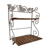 Rattan shelf and wrought iron