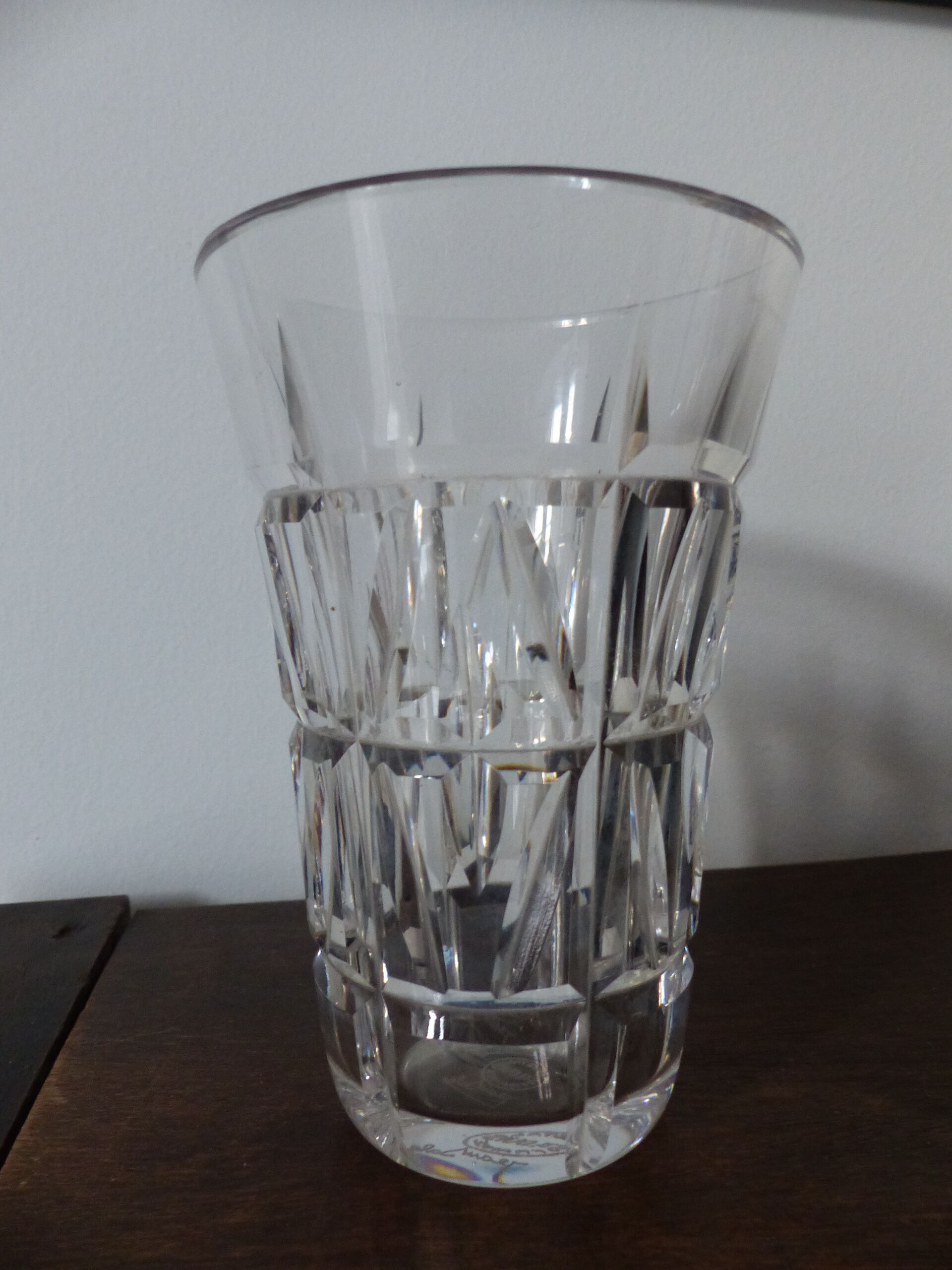 Saint-Louis crystal vase signed Sala