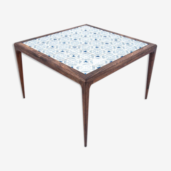 Table basse avec carreaux de céramique, design danois, années 1960