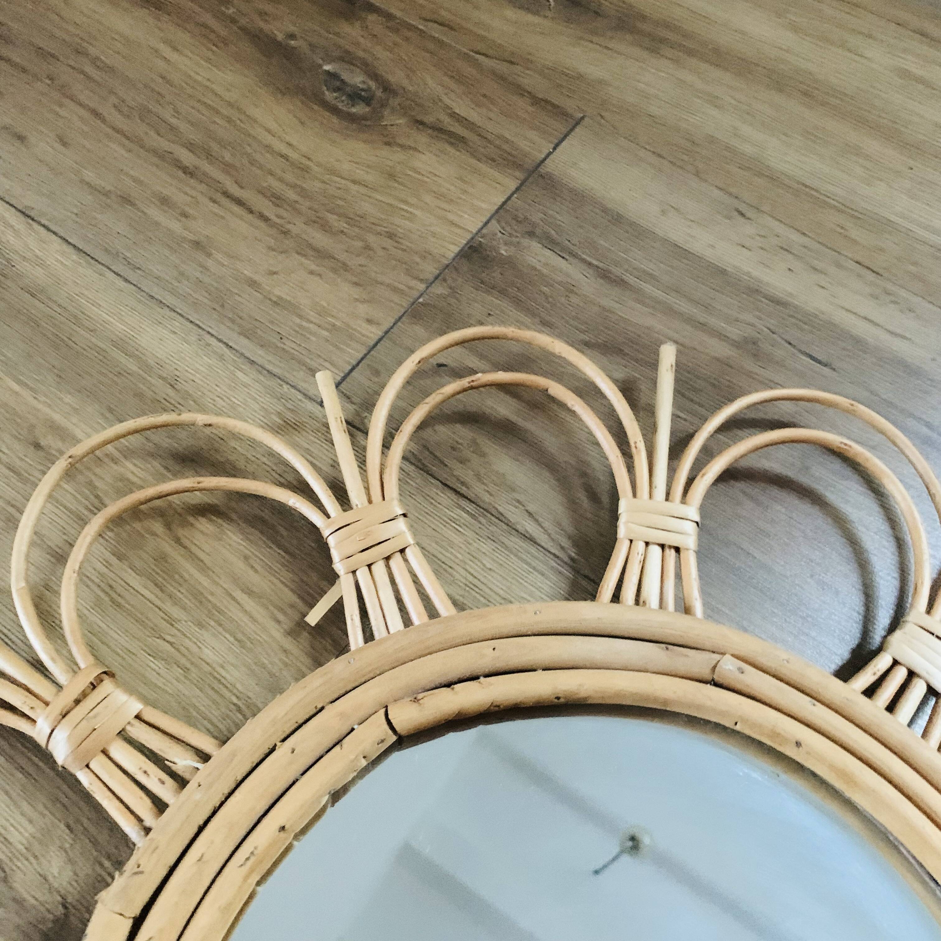 Vintage rattan mirror