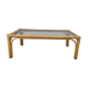 Rattan coffee table and smoked glass, from the 70s