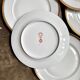 6 flat plates in white and gold Limoges porcelain