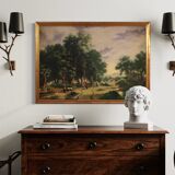 Italian countryside landscape painting oil on canvas from 20th century