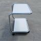 Tubular side table with 2 levels in Bauhaus style, tubular steel, 1970s.