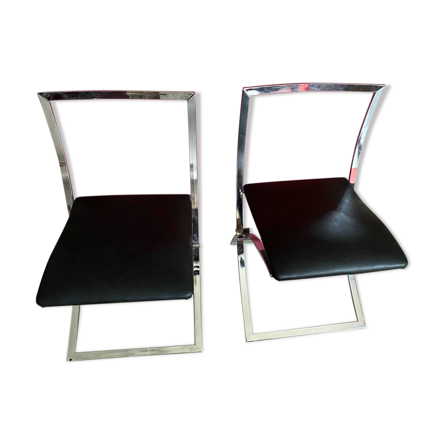 Pair of "Luisa" chairs by Marcello Cuneo for Mobel Italia 70's