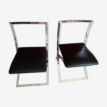 Pair of "Luisa" chairs by Marcello Cuneo for Mobel Italia 70's