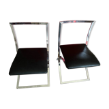 Pair of "Luisa" chairs by Marcello Cuneo for Mobel Italia 70's
