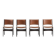 Model 89 Teak And Leather Chairs Erik Buch For Pol Dinesen, Denmark, 1960's set of 4