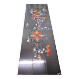 Art deco chrome metal and ceramic coffee table