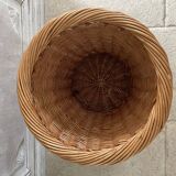 Vintage rattan paper basket