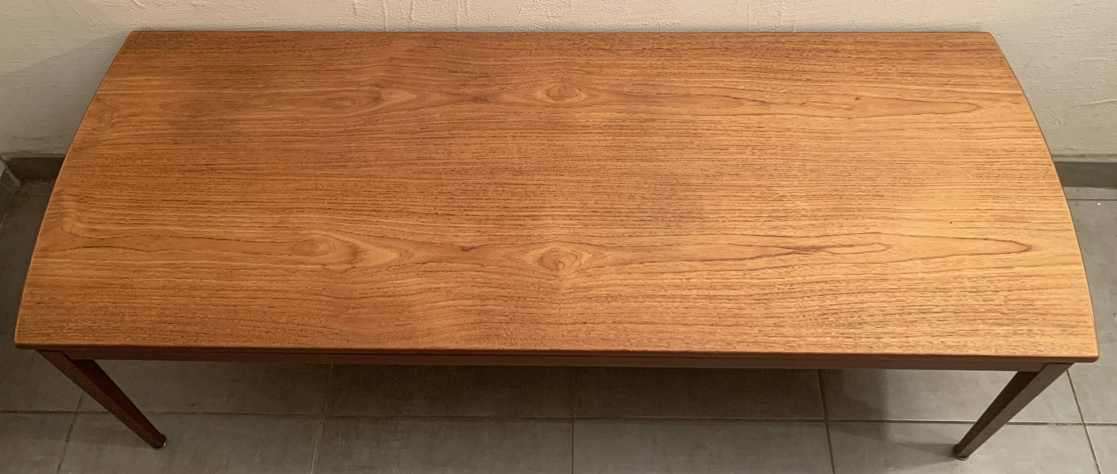 Large Scandinavian teak coffee table from the 60s