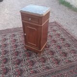 Louis Philippe style bedside table with black marble top