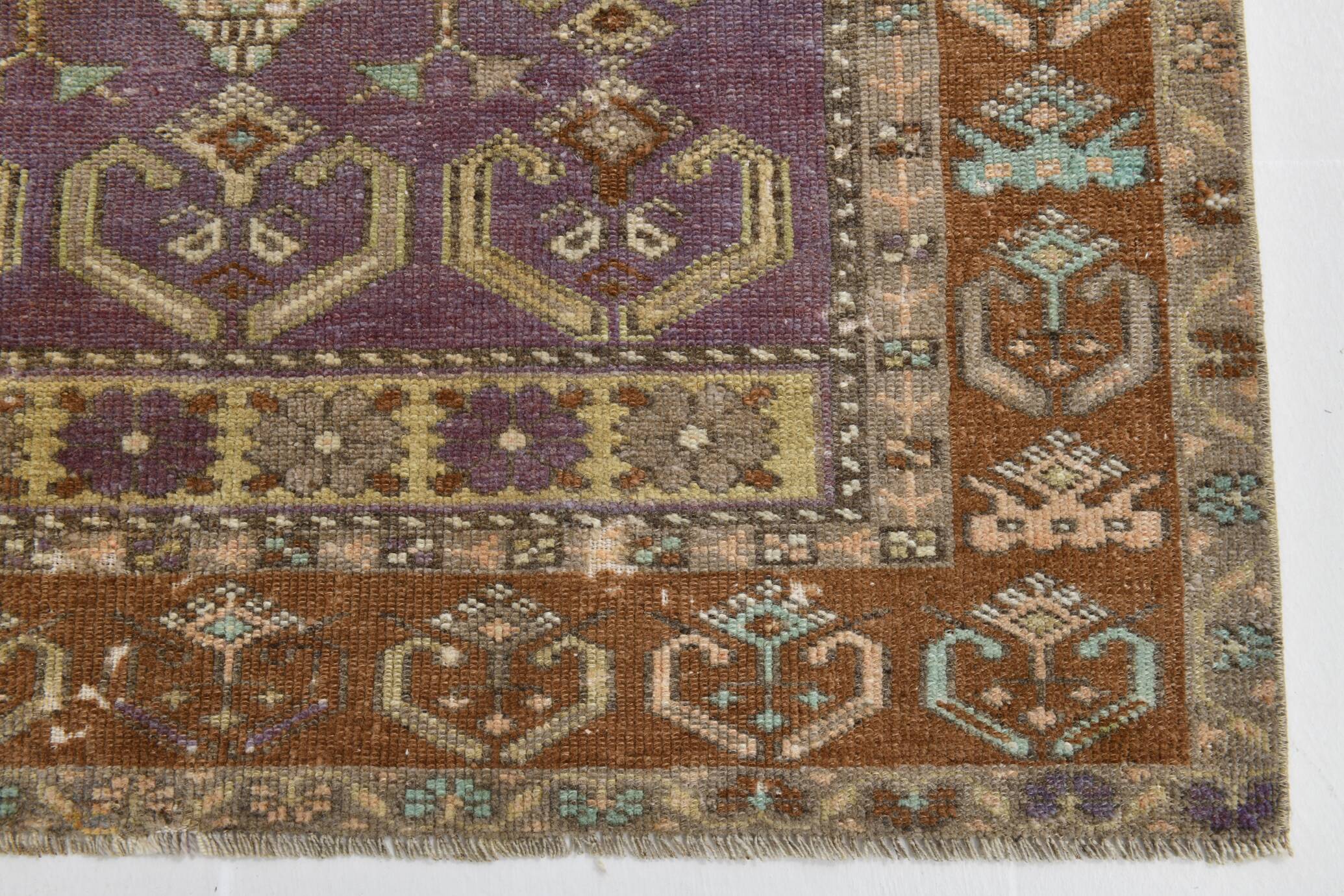 Purple & Brown Oriental Vintage Rug, 107x172Cm