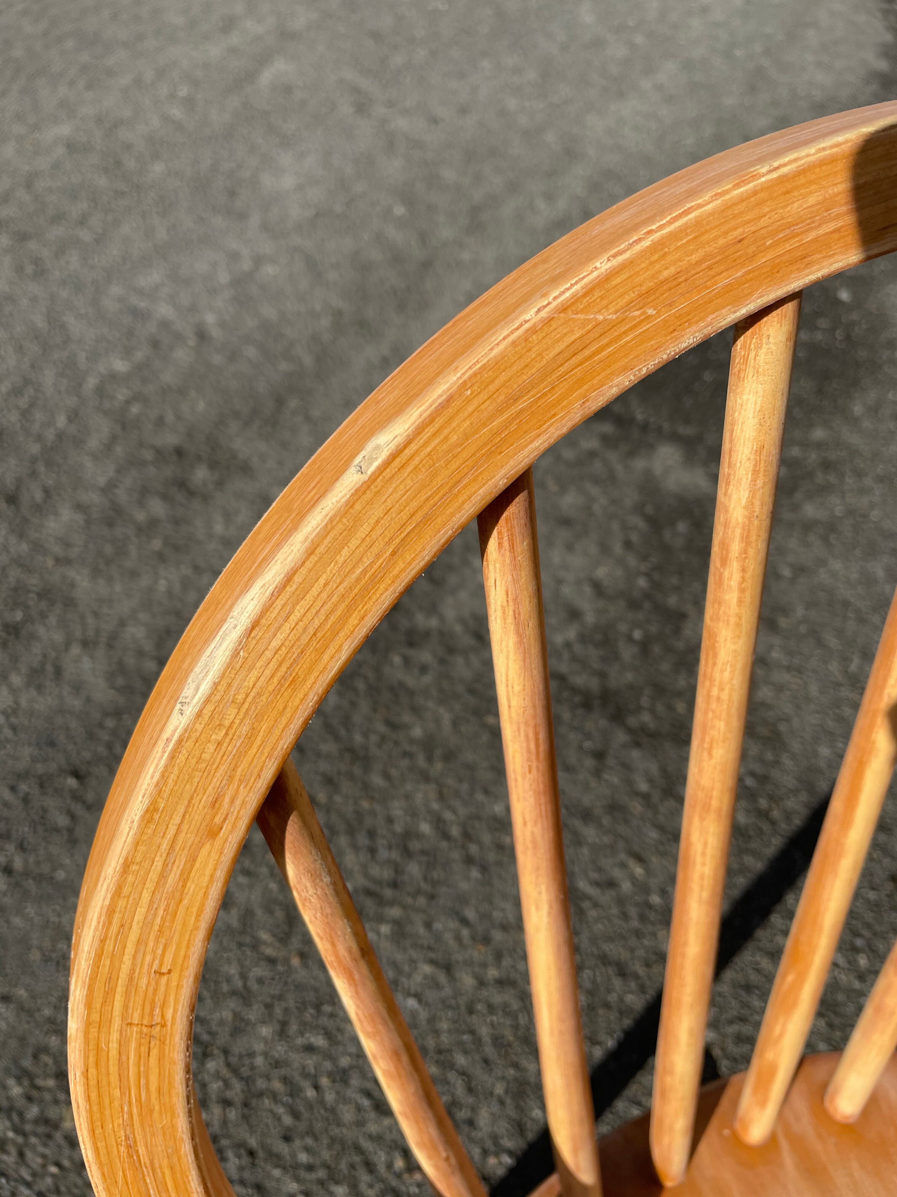 vintage chair with bars style ercol - natural wood