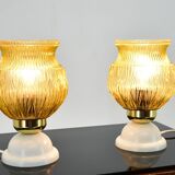 Ensemble de deux lampes de table du milieu du siècle Tchécoslovaquie années 1970