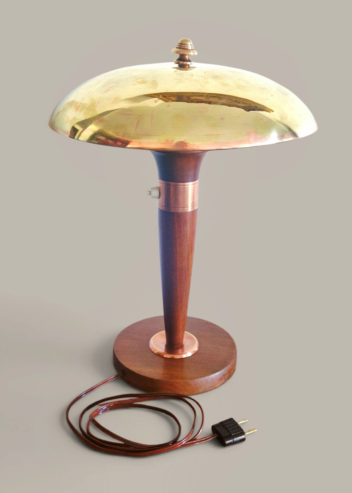 Lampe style Art Déco articulée - Bois et laiton - 1930