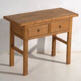 Table basse ancienne en bois massif (vers 1870)