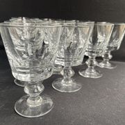10 crystal port stemmed glasses - XXth