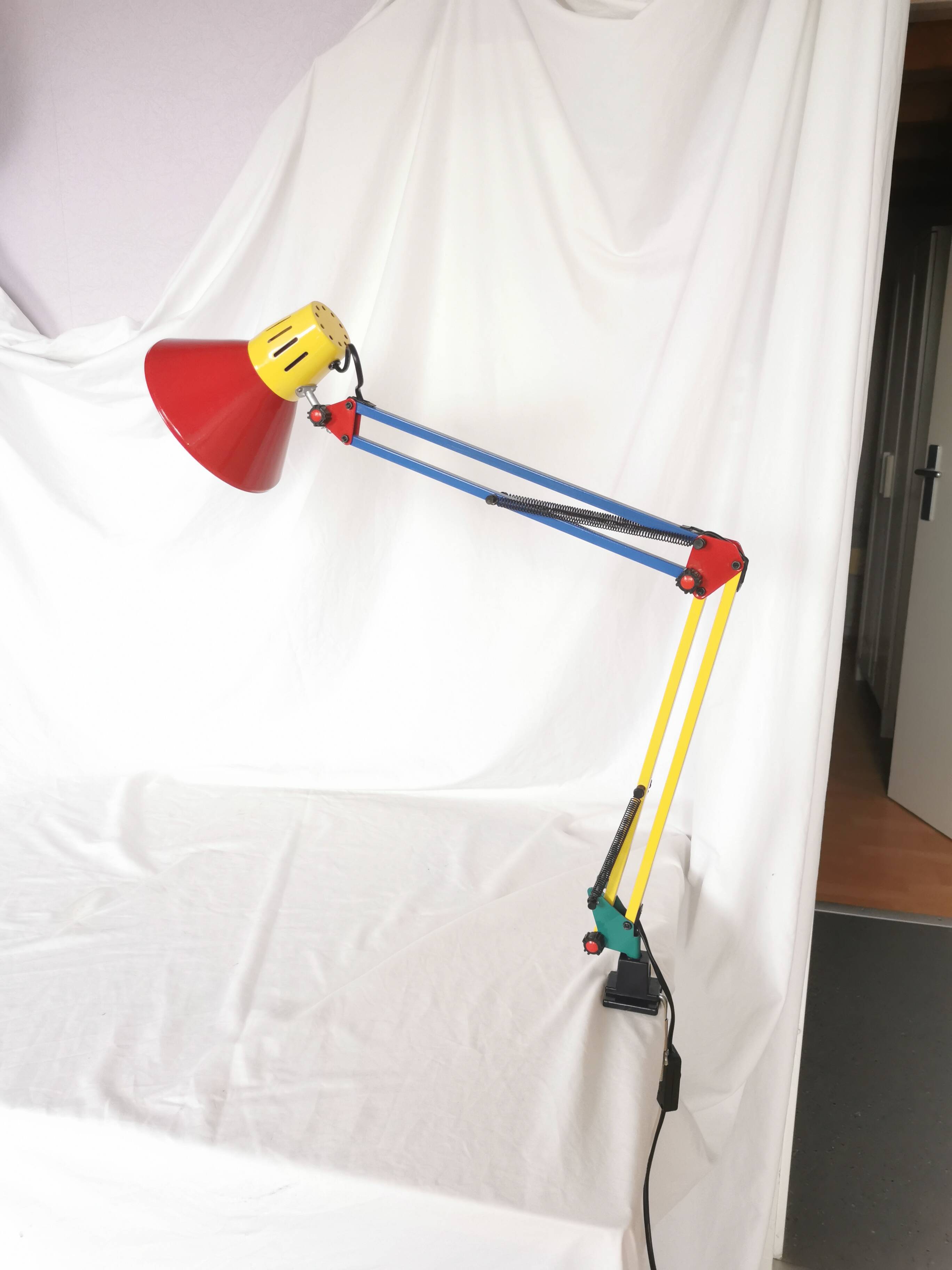 Architect lamp, articulated, multicolor, postmodern, 1980