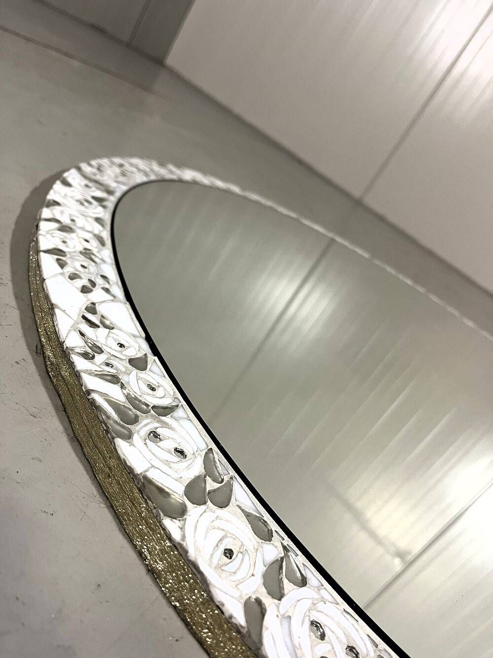 Berthold müller oerlinghausen large round mosaic mirror