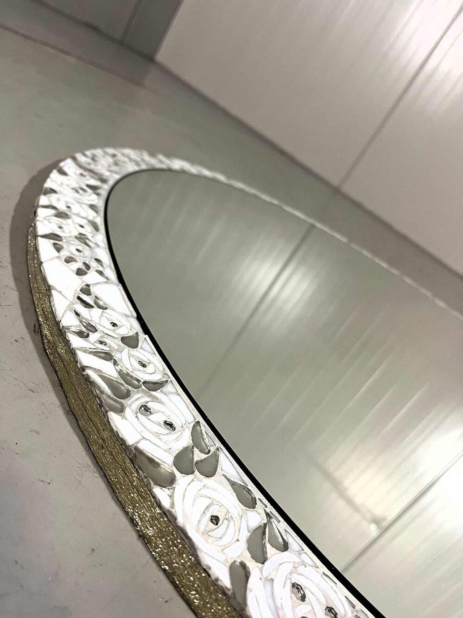 Berthold müller oerlinghausen large round mosaic mirror