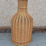Vintage wicker bottle vase