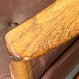 Fauteuil en cuir et bois de Ib Kofod Larsen