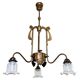 Art Nouveau chandelier with three arms and opalescent iridescent glass.