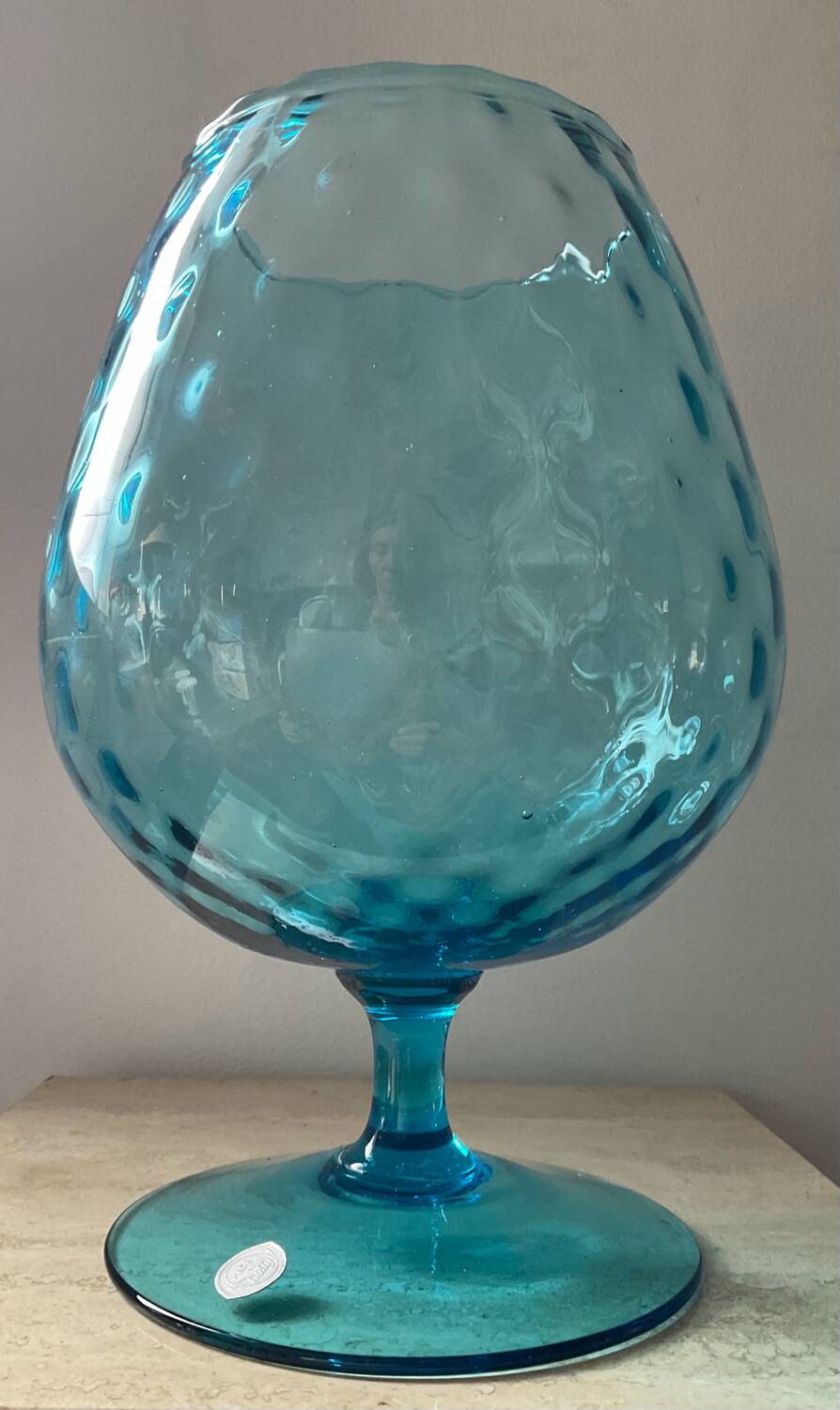 Optical vase in polished glass Italy