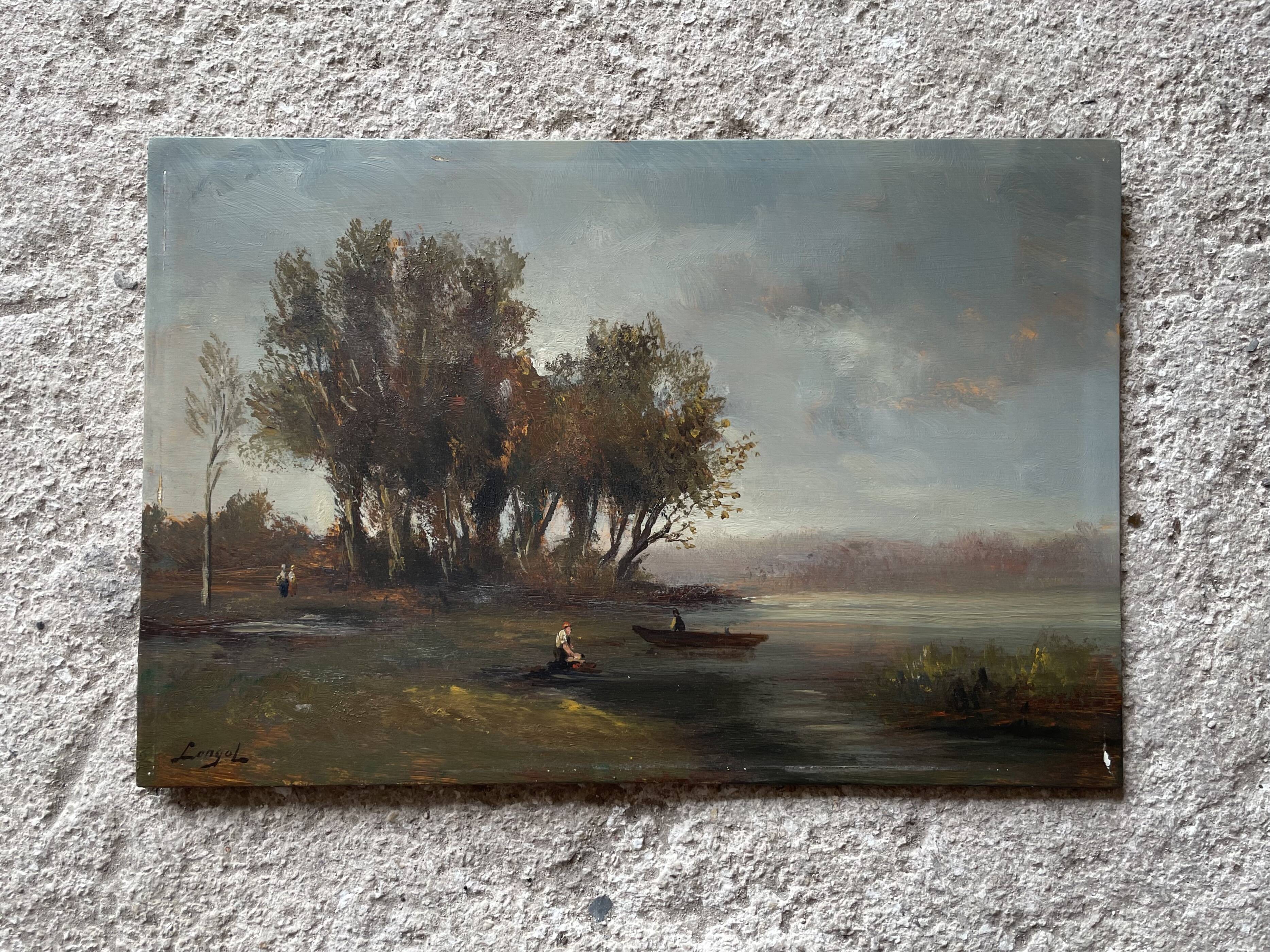 Old oil on panel signed Longol