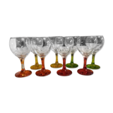 colored footed balloon glass